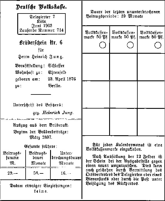 Muster eines Brüderscheins